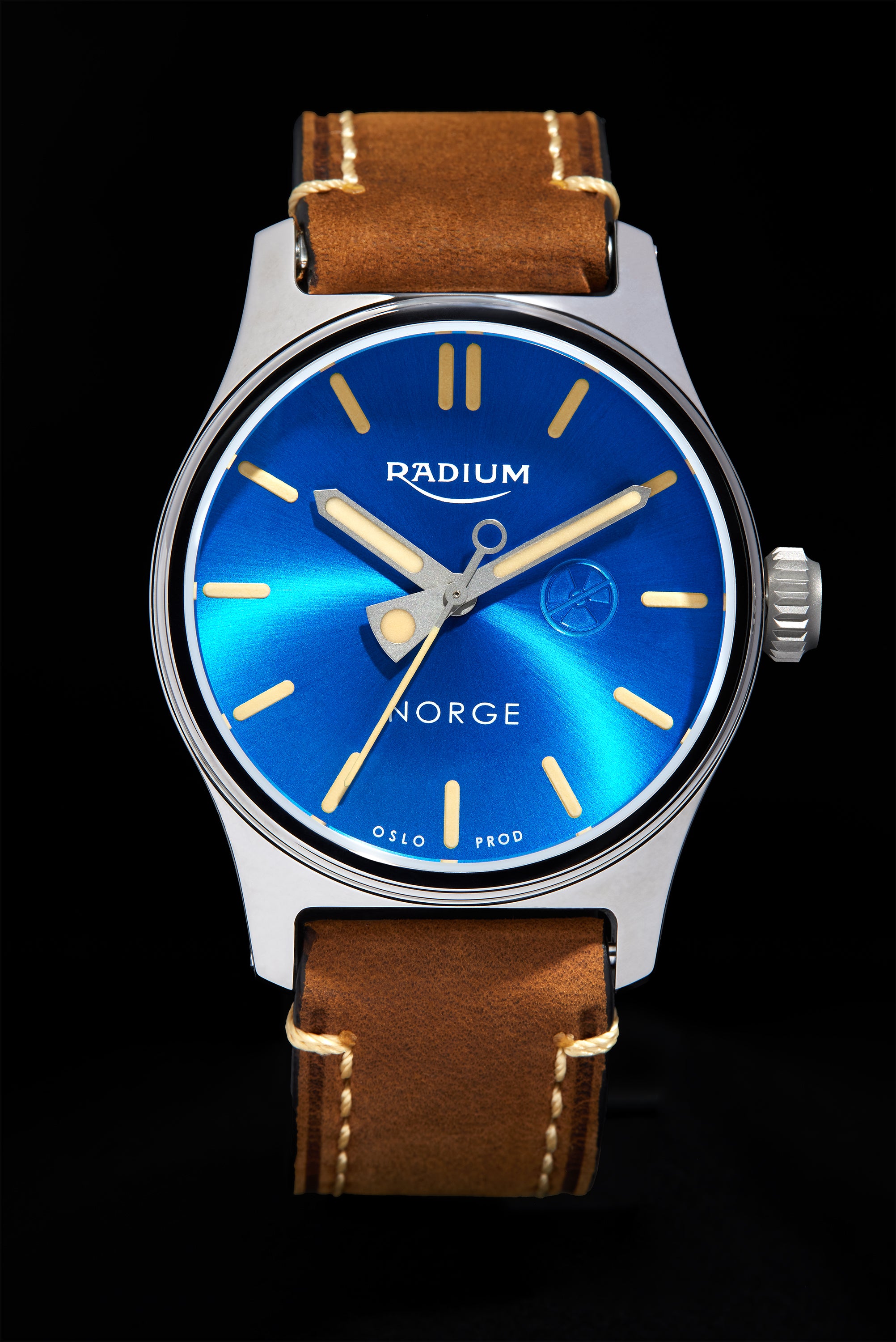 .42 Original Blue Sunburst in 42mm polished steel. – radiuminstruments