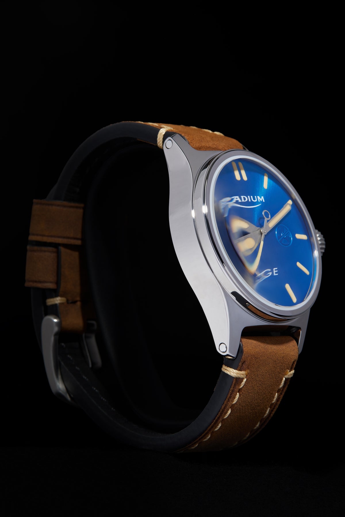 .42 Original Blue Sunburst in 42mm polished steel. – radiuminstruments